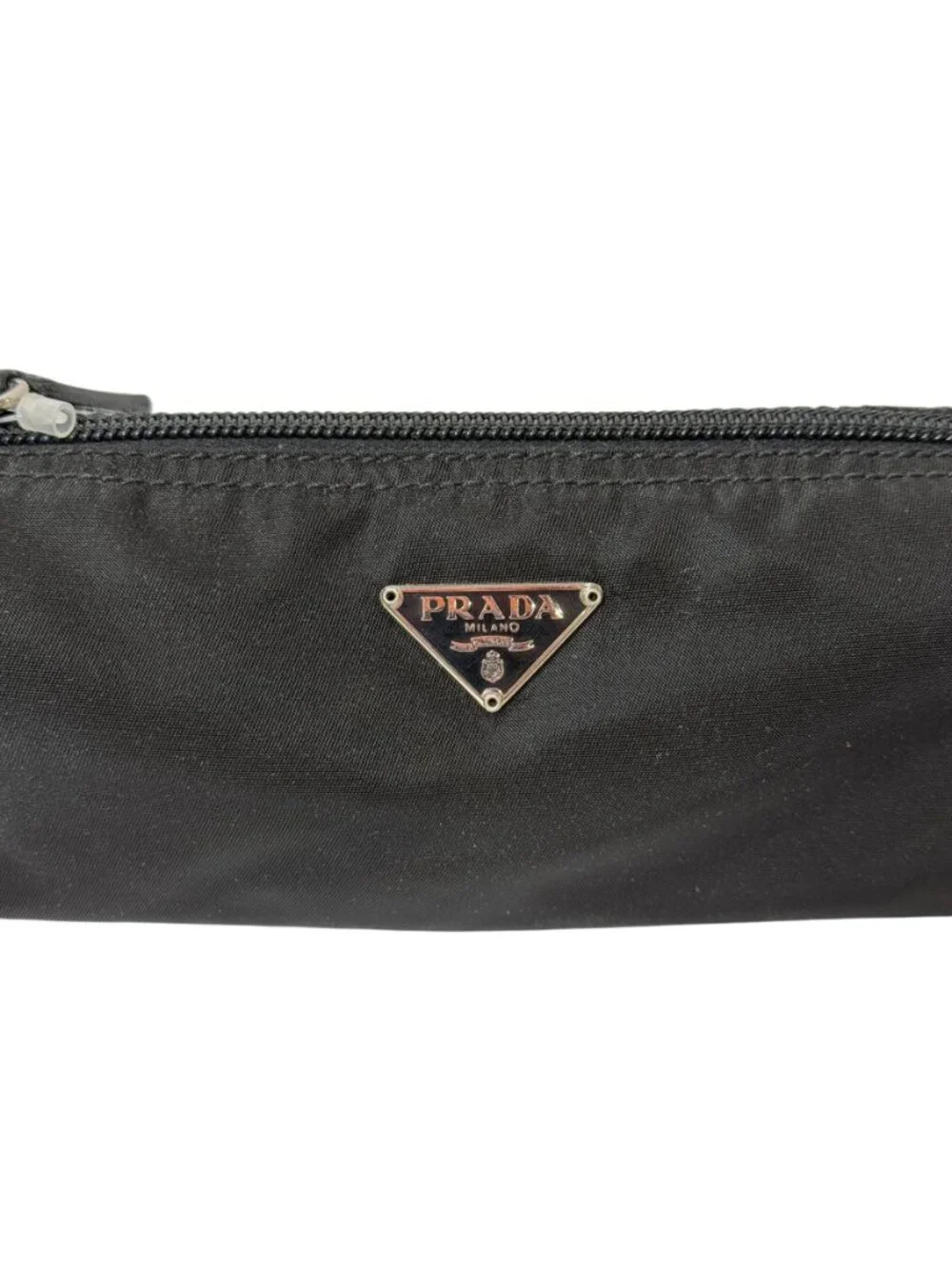 NWT Prada VINTAGE Black Nylon Vela Cylinder Cosmetic Pouch